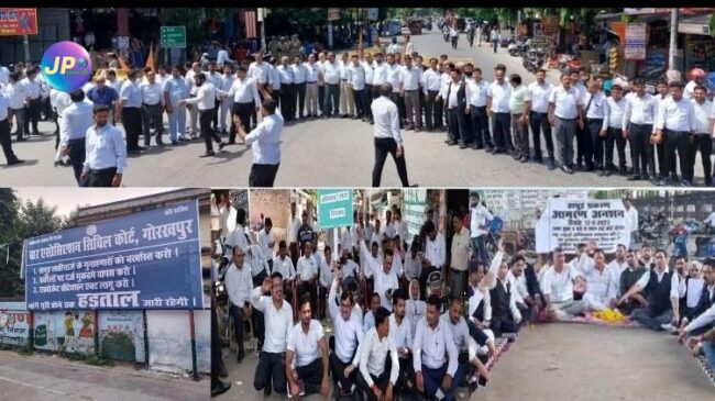 हापुड़ लाठीचार्ज के विरोध में अधिवक्ताओ का आमरण अनशन शुरू, प्रदेश की अदालतों में अगले 2 दिन कामकाज ठप - वकील हड़ताल पर 3 adv strike 12092023