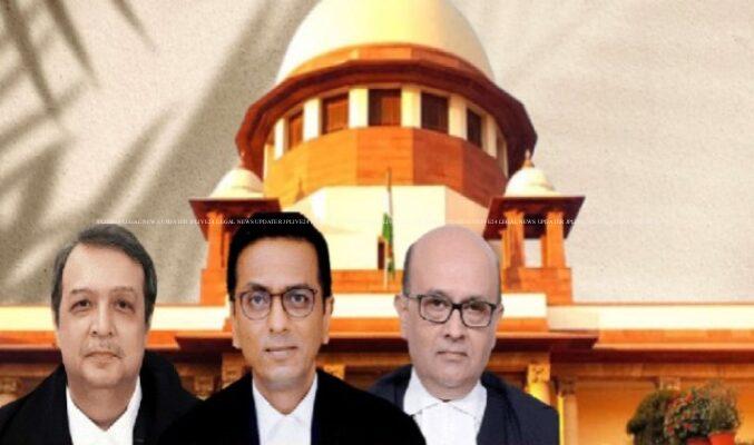 मुख्य न्यायाधीश डीवाई चंद्रचूड़ न्यायमूर्ति जेबी पारदीवाला और न्यायमूर्ति मनोज मिश्रा