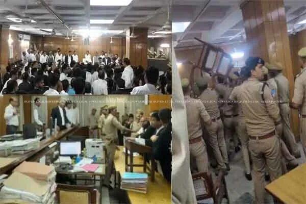 कोर्ट परिसर में बवाल, वकीलों पर पुलिस ने किया लाठीचार्ज, वकीलों में भारी रोष 1 Gaziabad Court